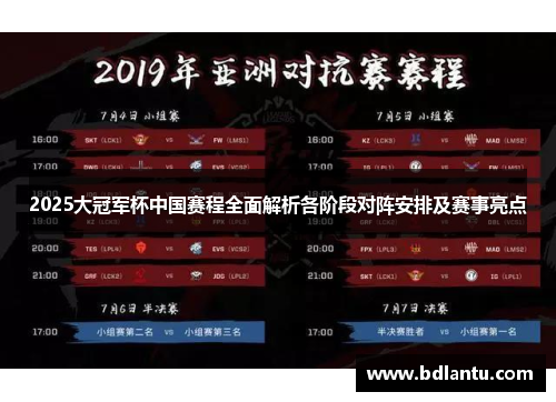 2025大冠军杯中国赛程全面解析各阶段对阵安排及赛事亮点 2025大冠军杯中国赛程全面解析各阶段对阵安排及赛事亮点